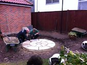 Norwich Garden Design - Laying a new feature circular patio