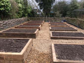 Raised Vegetable Beds - Weed Control Membrane Lined Gravel Paths